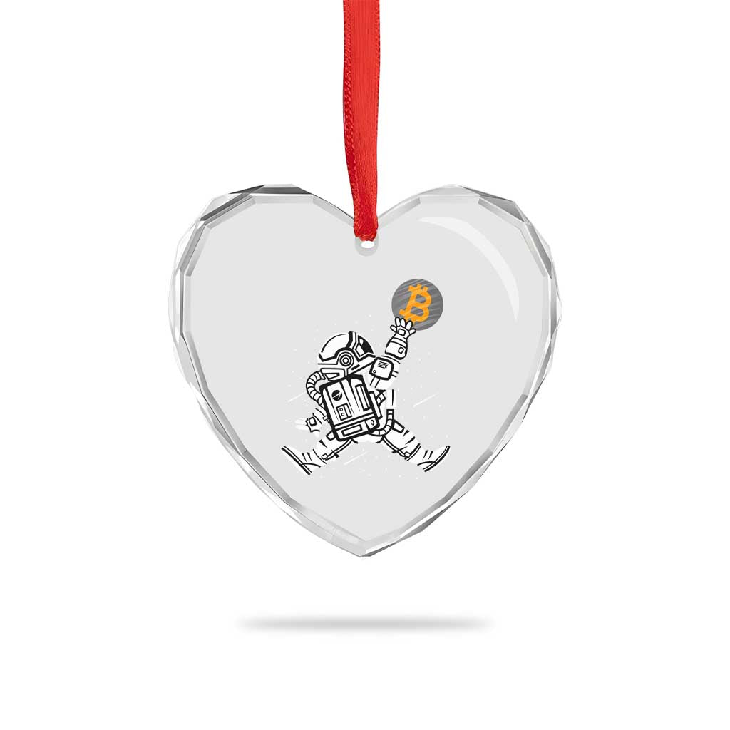 Funny Crypto Investing Heart Crystal Glass Ornament Bitcoin HODL BTC Astronaut Trader TS02 Print Your Wear
