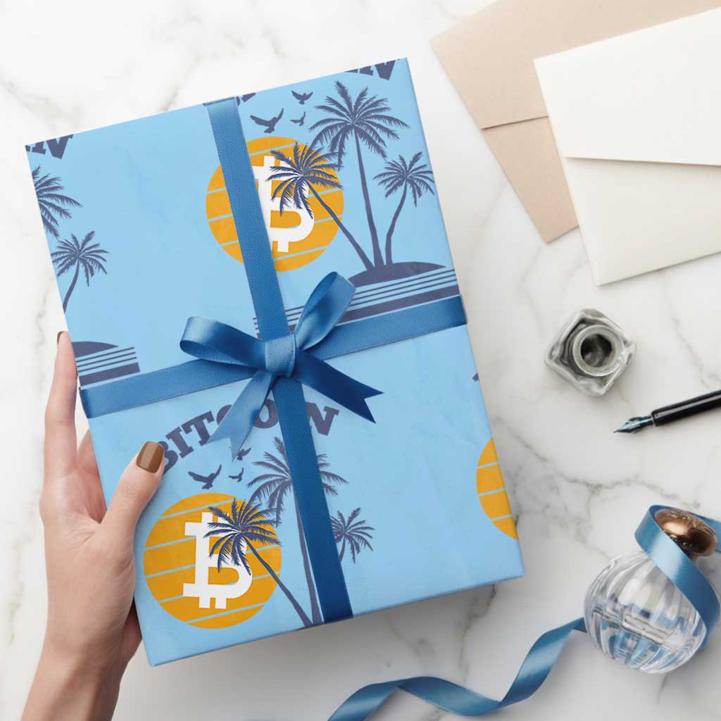 Funny Crypto Investing Wrapping Paper Roll Bitcoin My Retirement Plan TS02 Light Blue Print Your Wear
