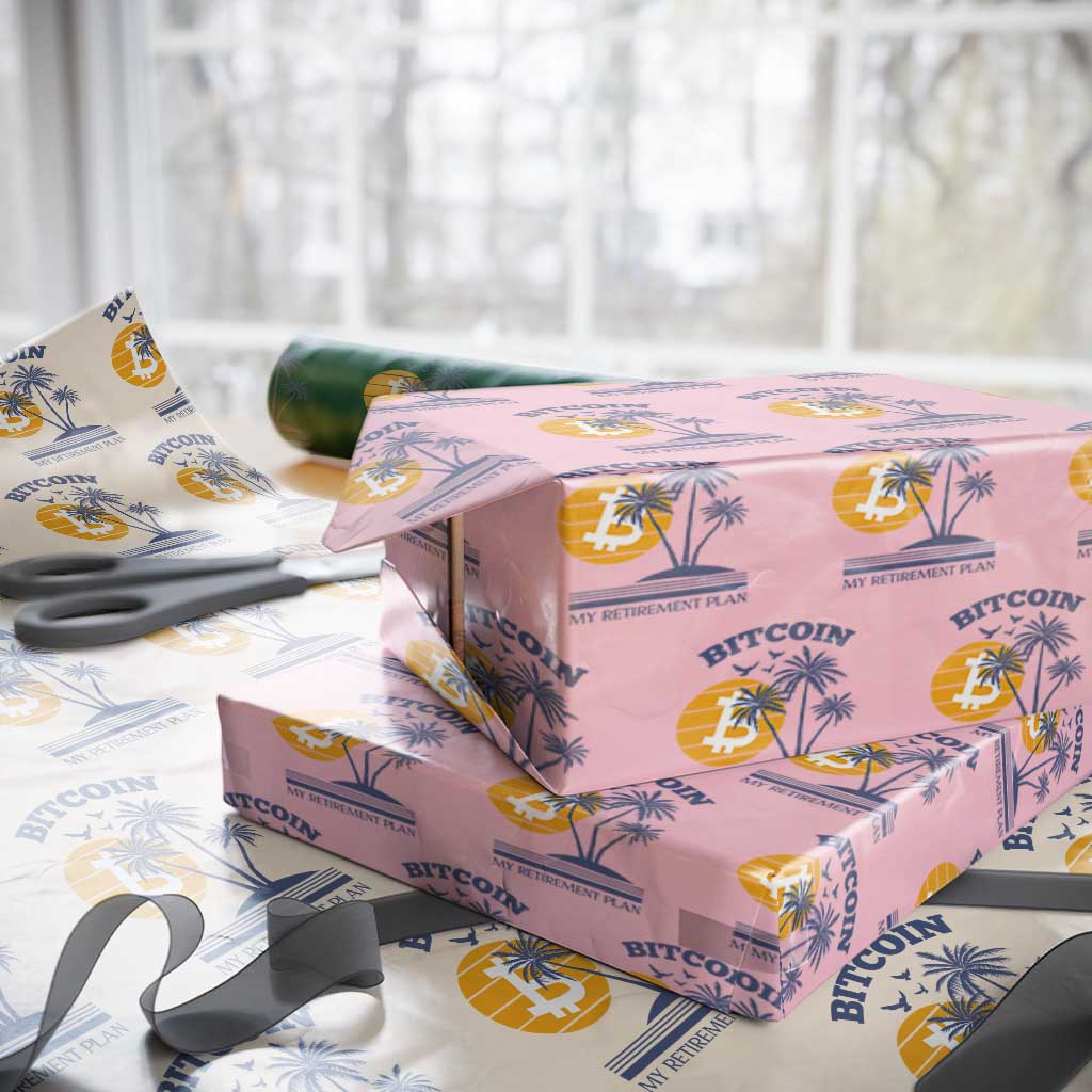 Funny Crypto Investing Wrapping Paper Roll Bitcoin My Retirement Plan TS02 Light Pink Print Your Wear