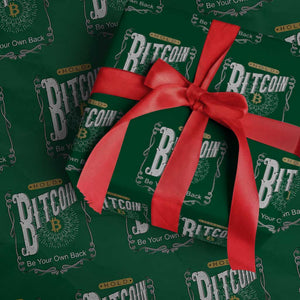 Funny Crypto Investing Wrapping Paper Roll Vintage Bitcoin HODL Be Your Own Bank Cryptocurrency TS02 Green Print Your Wear