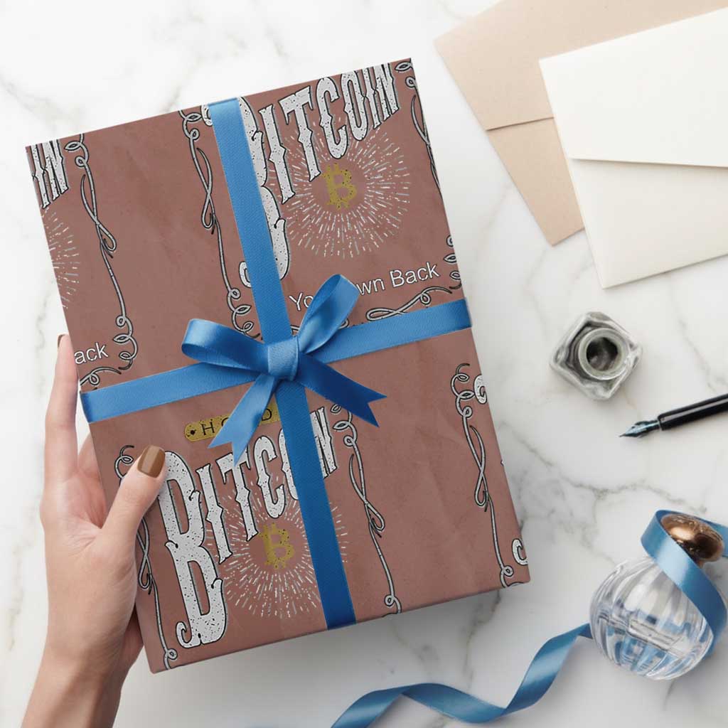 Funny Crypto Investing Wrapping Paper Roll Vintage Bitcoin HODL Be Your Own Bank Cryptocurrency TS02 Mocha Print Your Wear