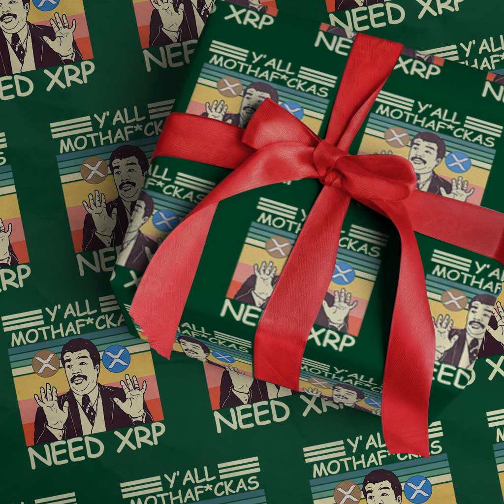 Funny Crypto Meme Wrapping Paper Roll Y'all Motha Fuckas Need XRP Cryptocurrency TS02 Green Print Your Wear