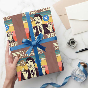 Funny Crypto Meme Wrapping Paper Roll Y'all Motha Fuckas Need XRP Cryptocurrency TS02 Mocha Print Your Wear