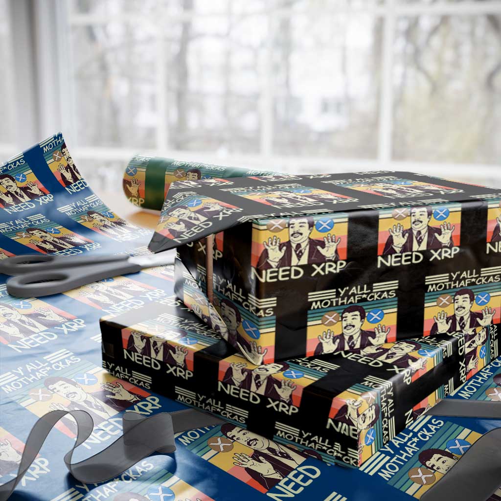 Funny Crypto Meme Wrapping Paper Roll Y'all Motha Fuckas Need XRP Cryptocurrency TS02 Black Print Your Wear