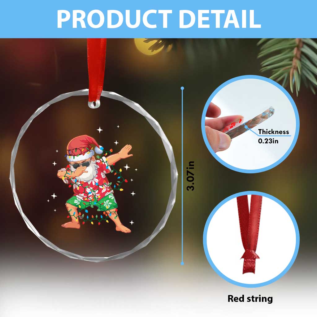 Funny Crystal Glass Ornament Dabbing Santa Boys Girls Men Xmas Dab Kid TS10 Print Your Wear