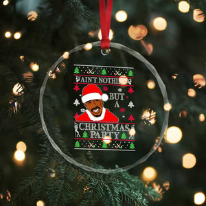 Funny Crystal Glass Ornament Funny Ain't No Party Like a Diddy Party Ugly Christmas Sweater TS10 Print Your Wear