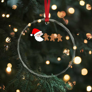 Funny Crystal Glass Ornament Santa Eating Gingerbread Men Gamer Men Women Kids TS10 Print Your Wear