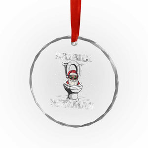 Funny Crystal Glass Ornament Skibidi Rizzmas Rizz Santa Toilet Kid Cool TS10 Print Your Wear