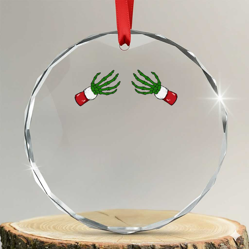 Funny Crystal Glass Ornament Women's Boob Skeleton Hand TS10 Transparent Glass 3'' Circle Print Your Wear