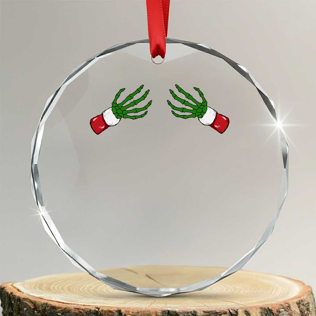 Funny Crystal Glass Ornament Women's Boob Skeleton Hand TS10 Transparent Glass 3'' Circle Print Your Wear