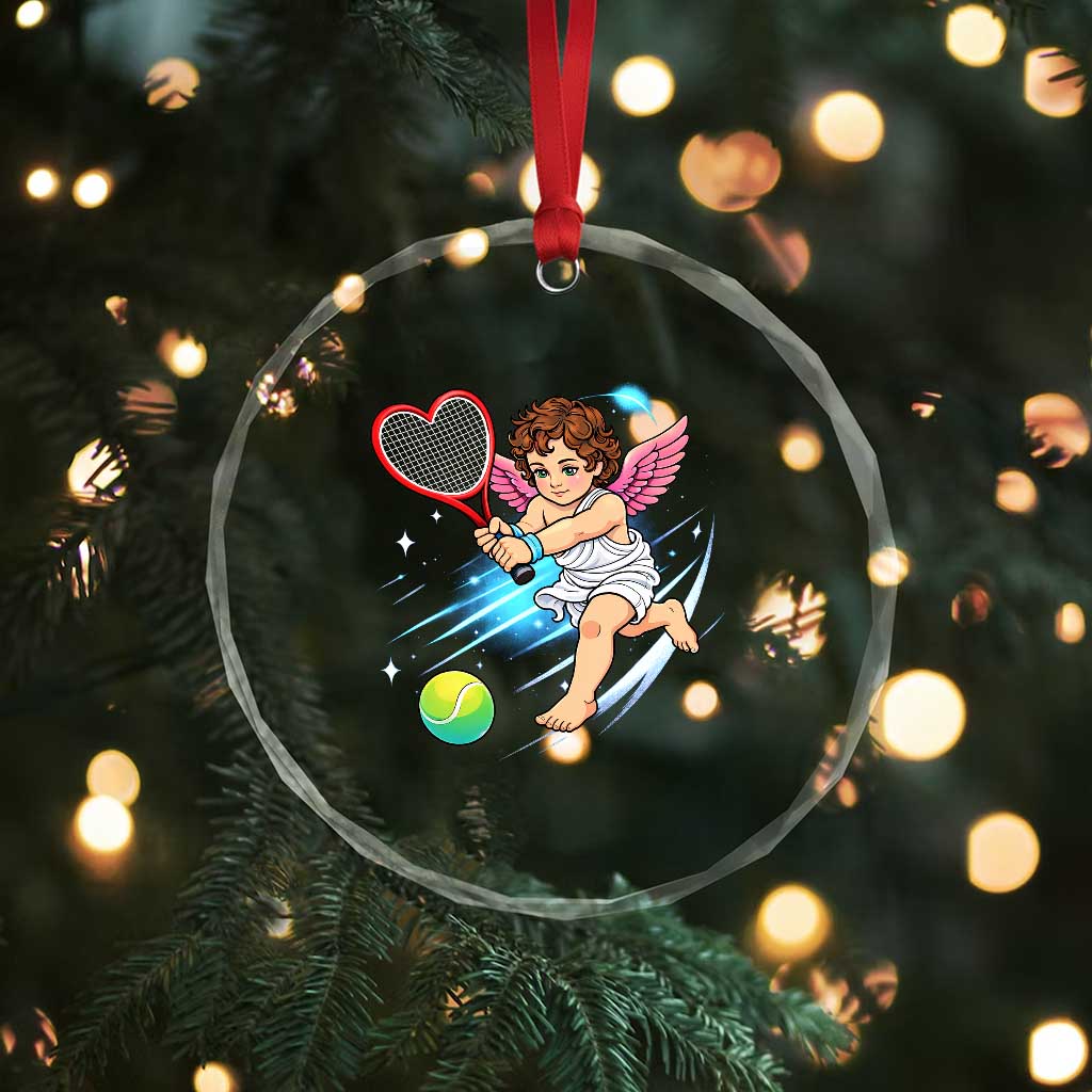 Funny Cupid Tennis Player Crystal Glass Ornament Valentines Day Gift TS12 Print Your Wear