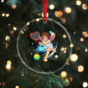 Funny Cupid Tennis Player Crystal Glass Ornament Valentines Day Gift TS12 Print Your Wear
