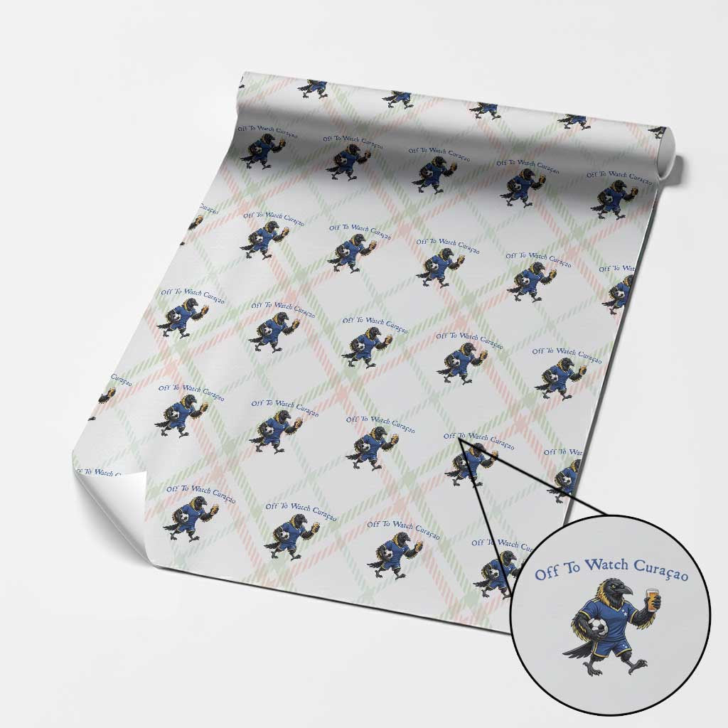Funny Curacao Bird Soccer Fan Gift Wrapping Paper Roll Off To Watch Curaçao