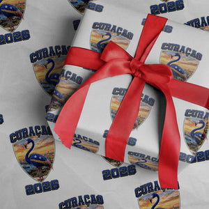 Funny Curacao Flamingo Soccer Lover Wrapping Paper Roll Caribbean Island Gift