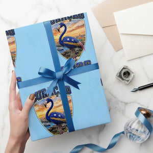 Funny Curacao Flamingo Soccer Lover Wrapping Paper Roll Caribbean Island Gift