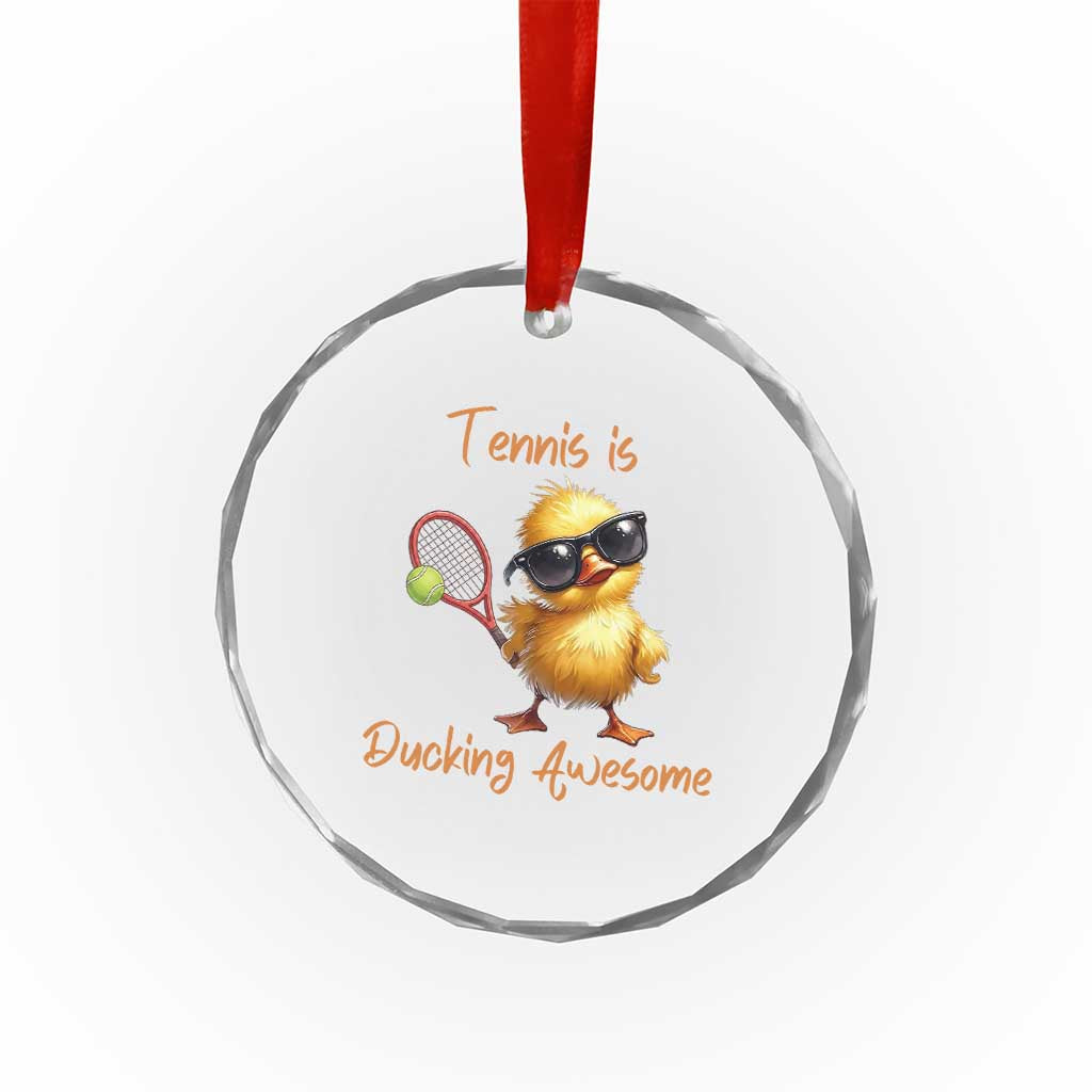 Funny Cute Duck Playing Tennis Crystal Glass Ornament Ducking Awesome TS12 Print Your Wear