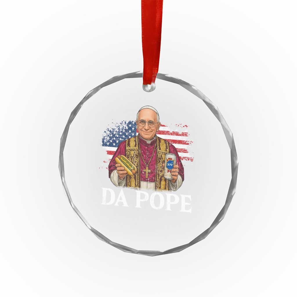 Funny Da Pope America Chicago Leo XIV Crystal Glass Ornament Hotdog And Beer TS11 Print Your Wear