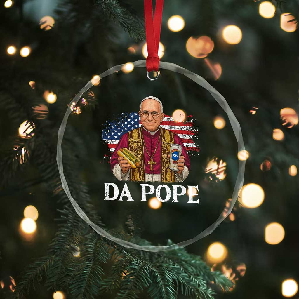 Funny Da Pope America Chicago Leo XIV Crystal Glass Ornament Hotdog And Beer TS11 Print Your Wear