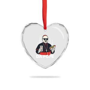 Funny Da Pope Chicago Hot Dog Heart Crystal Glass Ornament 267th Pope Leo XIV TS02 Print Your Wear