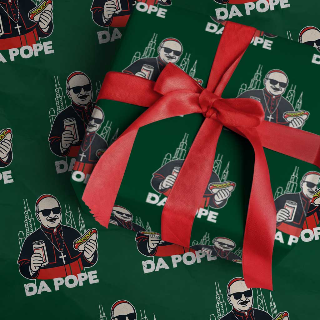 Funny Da Pope Chicago Hot Dog Wrapping Paper Roll 267th Pope Leo XIV TS02 Green Print Your Wear