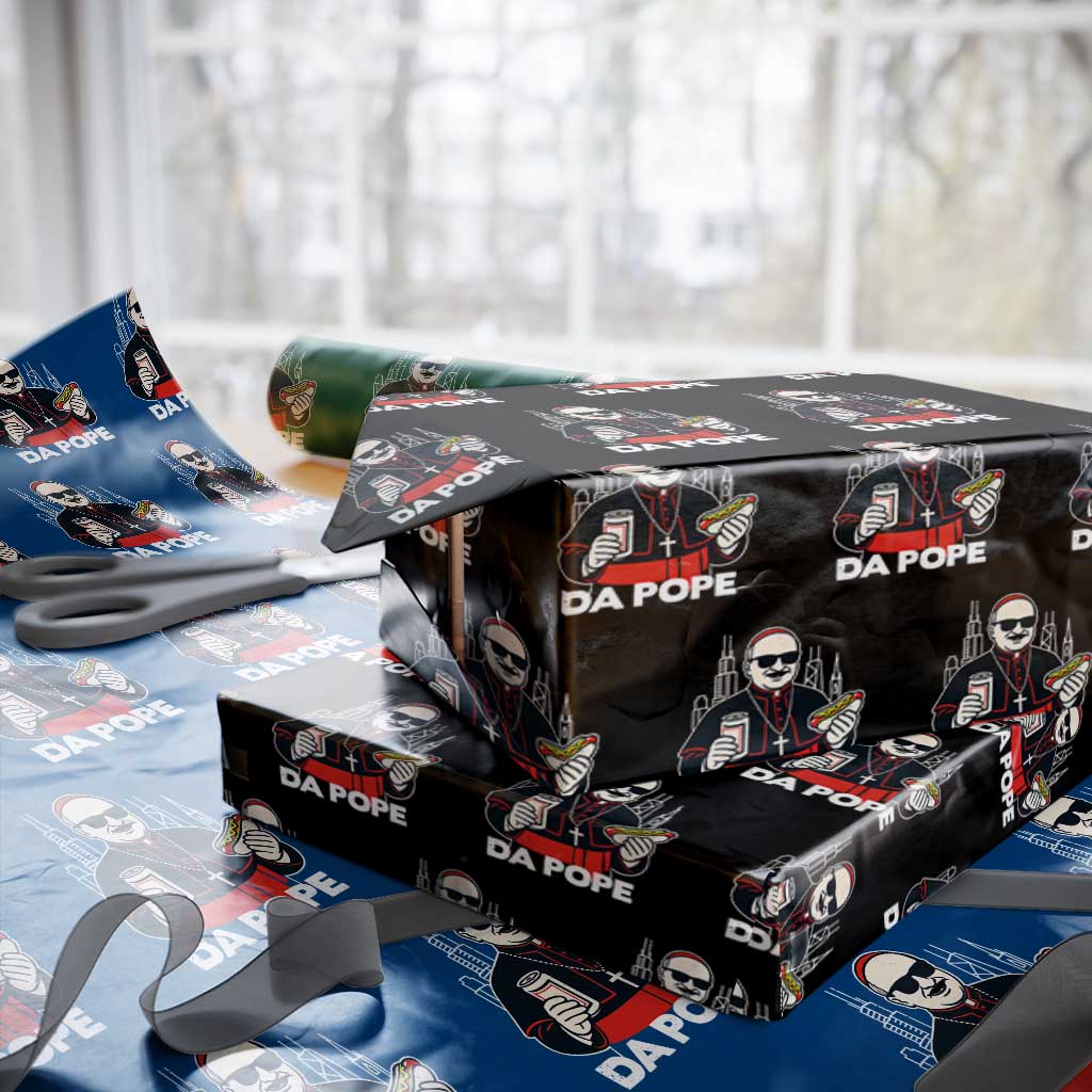 Funny Da Pope Chicago Hot Dog Wrapping Paper Roll 267th Pope Leo XIV TS02 Black Print Your Wear