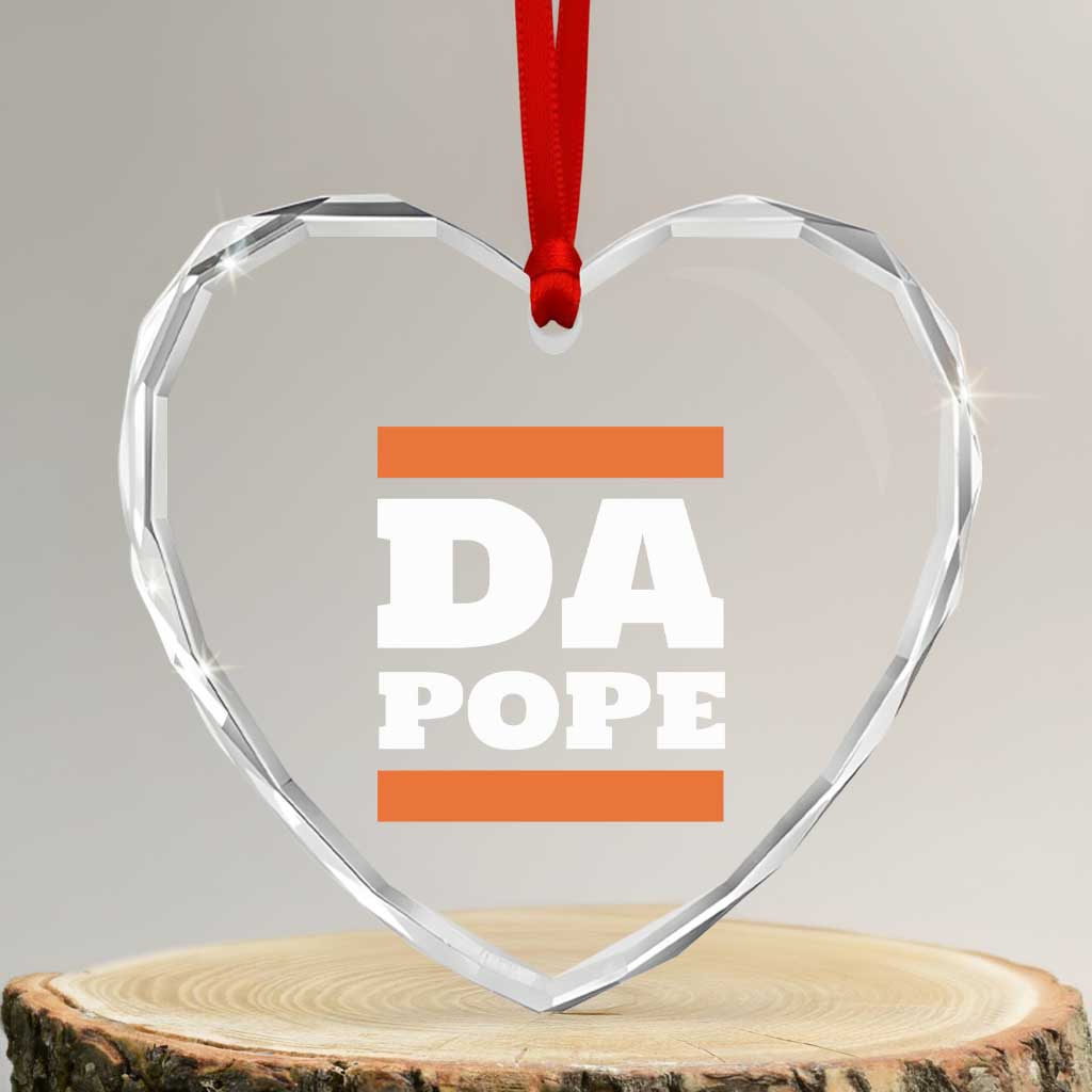 Funny Da Pope From America Chicago Heart Crystal Glass Ornament TS11 Transparent Glass 3'' Heart Print Your Wear