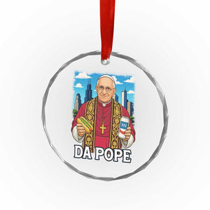 Funny Da Pope Leo XIV Crystal Glass Ornament 267th Pope Chicago Hot Dog and Beer TS02 Print Your Wear