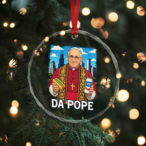 Funny Da Pope Leo XIV Crystal Glass Ornament 267th Pope Chicago Hot Dog and Beer TS02 Print Your Wear