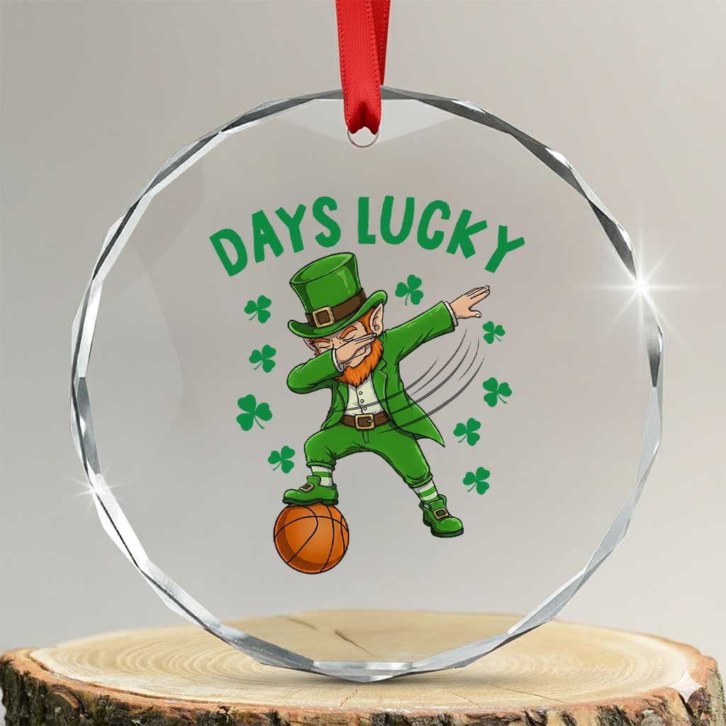 Funny Dabbing Leprechaun St Patricks Day Crystal Glass Ornament Days Lucky TS14 Transparent Glass 3'' Circle Print Your Wear
