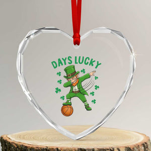 Funny Dabbing Leprechaun St Patricks Day Heart Crystal Glass Ornament Days Lucky TS14 Transparent Glass 3'' Heart Print Your Wear