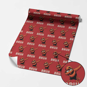 Funny Dabbing Oriole Bird Bruh Wrapping Paper Roll Cool Game Day Sports Fan TS02 Red Print Your Wear