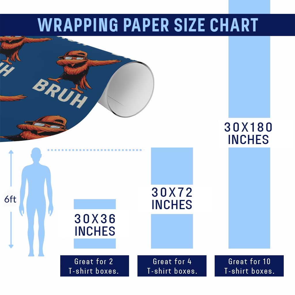 Funny Dabbing Oriole Bird Bruh Wrapping Paper Roll Cool Game Day Sports Fan TS02 Print Your Wear
