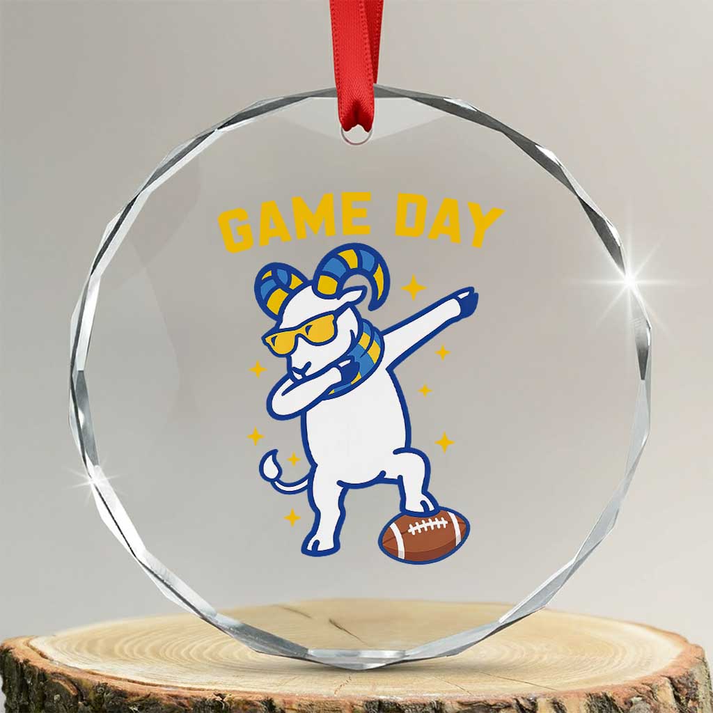 Funny Dabbing Ram Crystal Glass Ornament Los Angeles Sports Fan Gift TS12 Transparent Glass 3'' Circle Print Your Wear