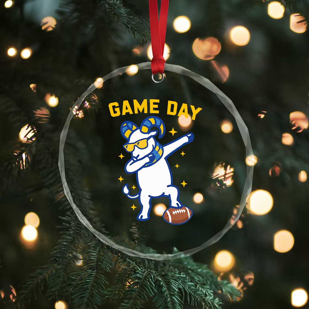 Funny Dabbing Ram Crystal Glass Ornament Los Angeles Sports Fan Gift