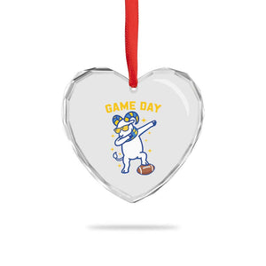 Funny Dabbing Ram Heart Crystal Glass Ornament Los Angeles Sports Fan Gift