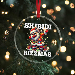 Funny Dabbing Santa Rizz Xmas Crystal Glass Ornament Skibidi Rizzmas Xmas Lights TS02 Print Your Wear