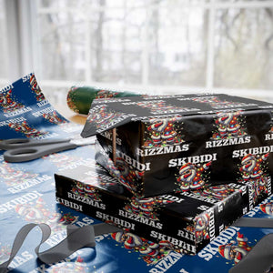 Funny Dabbing Santa Rizz Xmas Wrapping Paper Roll Skibidi Rizzmas Xmas Lights TS02 Black Print Your Wear