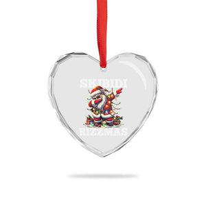 Funny Dabbing Santa Rizz Xmas Heart Crystal Glass Ornament Skibidi Rizzmas Xmas Lights TS02 Print Your Wear