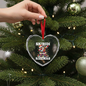 Funny Dabbing Santa Rizz Xmas Heart Crystal Glass Ornament Skibidi Rizzmas Xmas Lights TS02 Print Your Wear