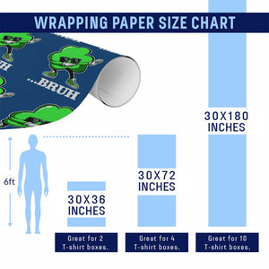 Funny Dabbing Shamrock Wrapping Paper Roll Bruh St. Patrick's Day TS02 Print Your Wear