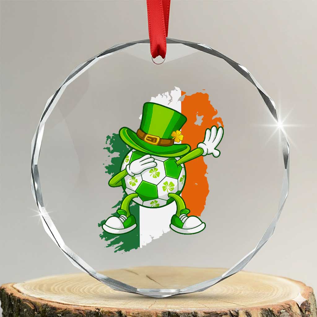 Funny Dabbing Soccer Ball Crystal Glass Ornament St Patricks Day TS12 Transparent Glass 3'' Circle Print Your Wear