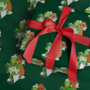 Funny Dabbing Soccer Ball Wrapping Paper Roll St Patricks Day TS12 Green Print Your Wear