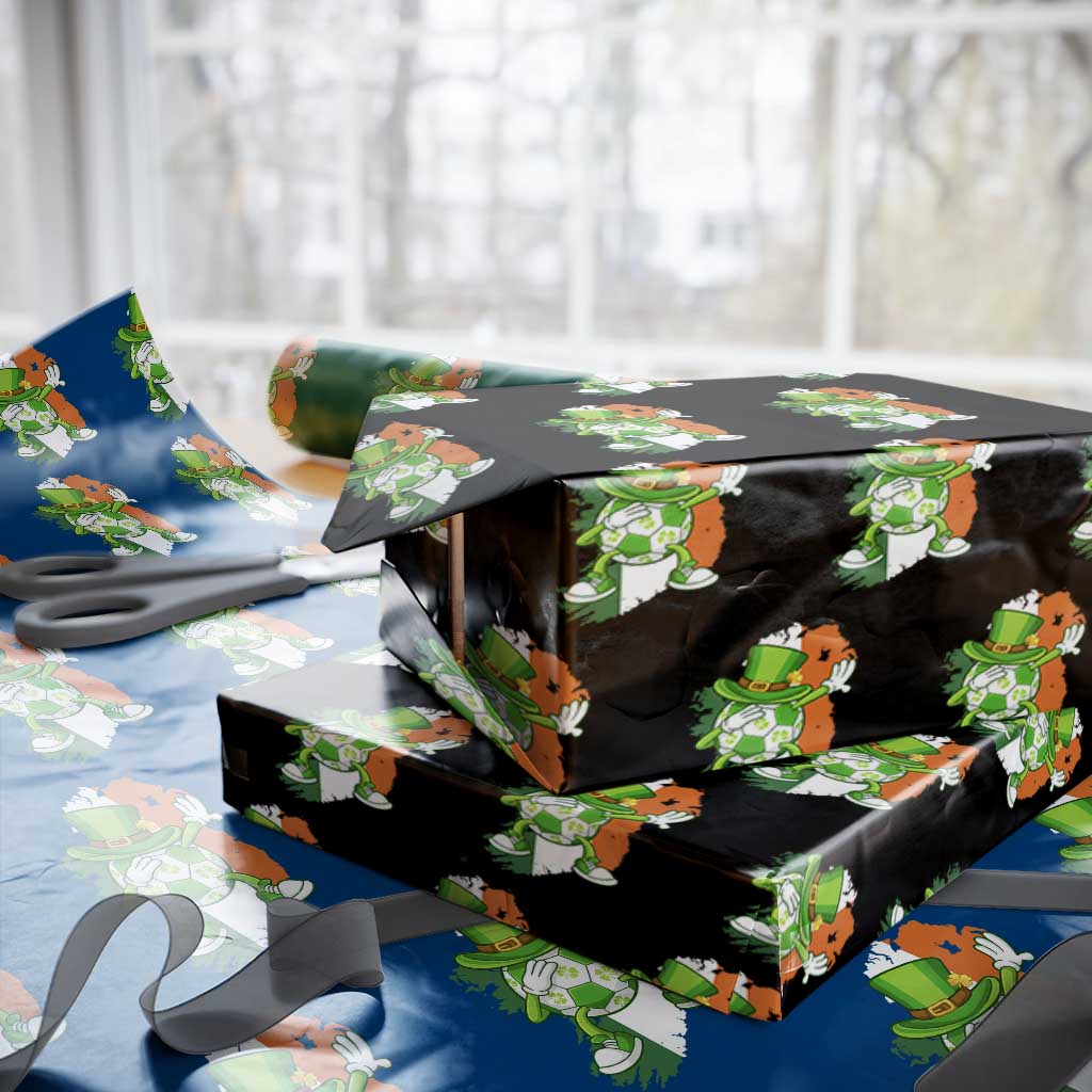 Funny Dabbing Soccer Ball Wrapping Paper Roll St Patricks Day TS12 Black Print Your Wear