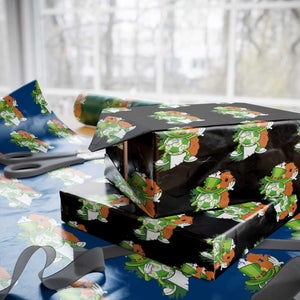 Funny Dabbing Soccer Ball Wrapping Paper Roll St Patricks Day TS12 Black Print Your Wear