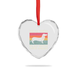 Funny Dachshund Dad Heart Crystal Glass Ornament Retro Real Men Play With Their Wiener Dog Dad Gag Gift TS10 Print Your Wear