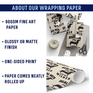 Funny Dachshund Dad Wrapping Paper Roll Real Men Play With Their Wiener Dog Dad Gag Gift TS10 Print Your Wear