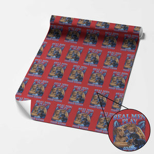 Funny Dachshund Dog Dad Wrapping Paper Roll Real Men Play With Their Wiener Funny Offensive TS10 Red Print Your Wear