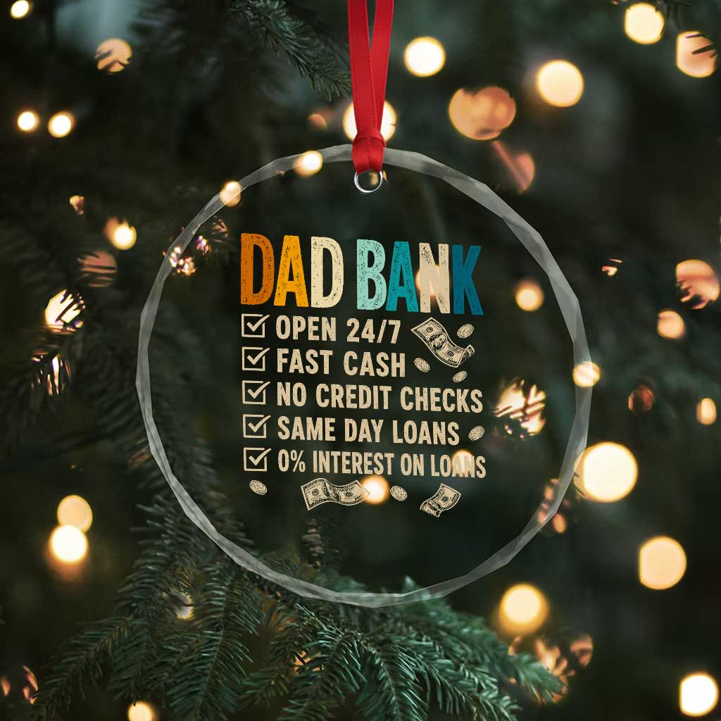 Funny Dad Crystal Glass Ornament Retro Dad Bank Fathers Day TS10 Print Your Wear
