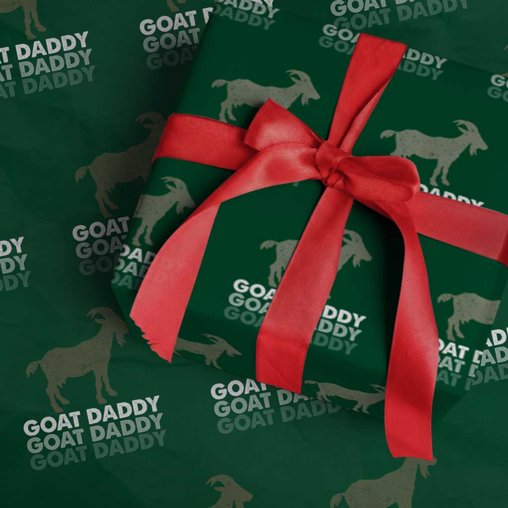 Funny Dad Wrapping Paper Roll Funny Goat Daddy Fathers Day Presents For Goat Lovers TS10 Green Print Your Wear