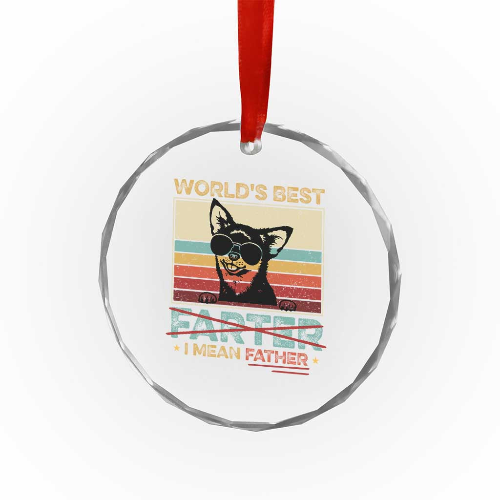 Funny Dad Dog Crystal Glass Ornament Fathers Day World's Best Farter I Mean Father TS10 Print Your Wear